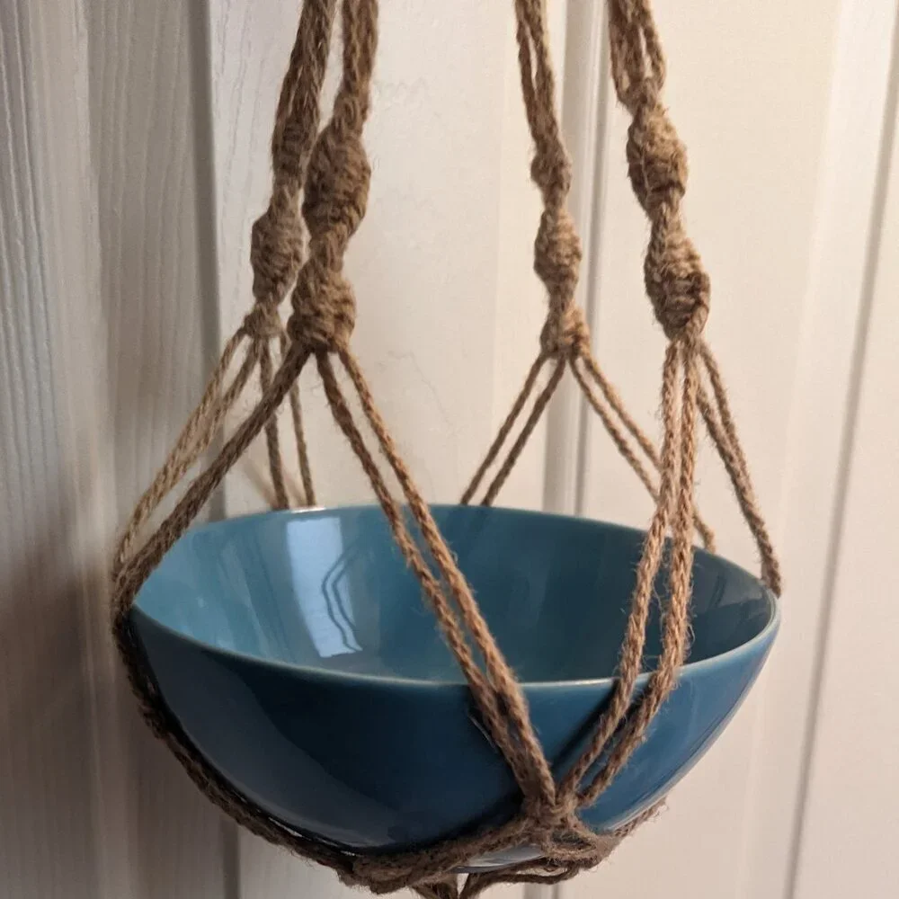NWT Macrame Plant Hanger Retro 1970s Hippie Rustic Summer Home Decor Ashland NEW